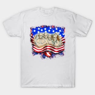 Monumental Freedom: Mount Rushmore & the Flag T-Shirt